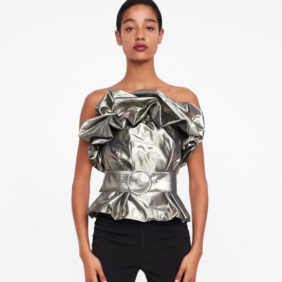 zara belted top